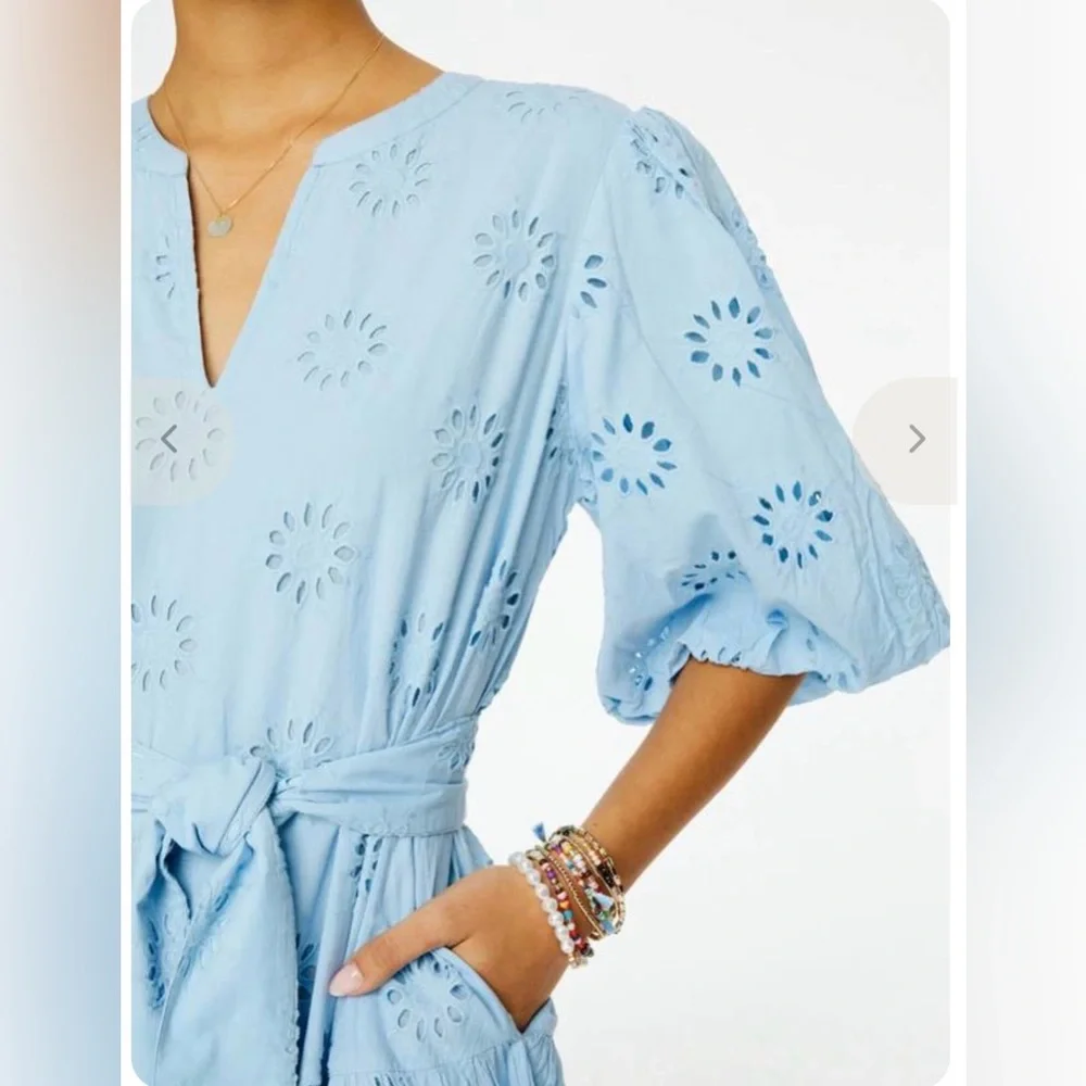 ROLLER RABBIT DRESS MIDI EYELET‎ VALONIA DRESS WOMENS SIZE LARGE